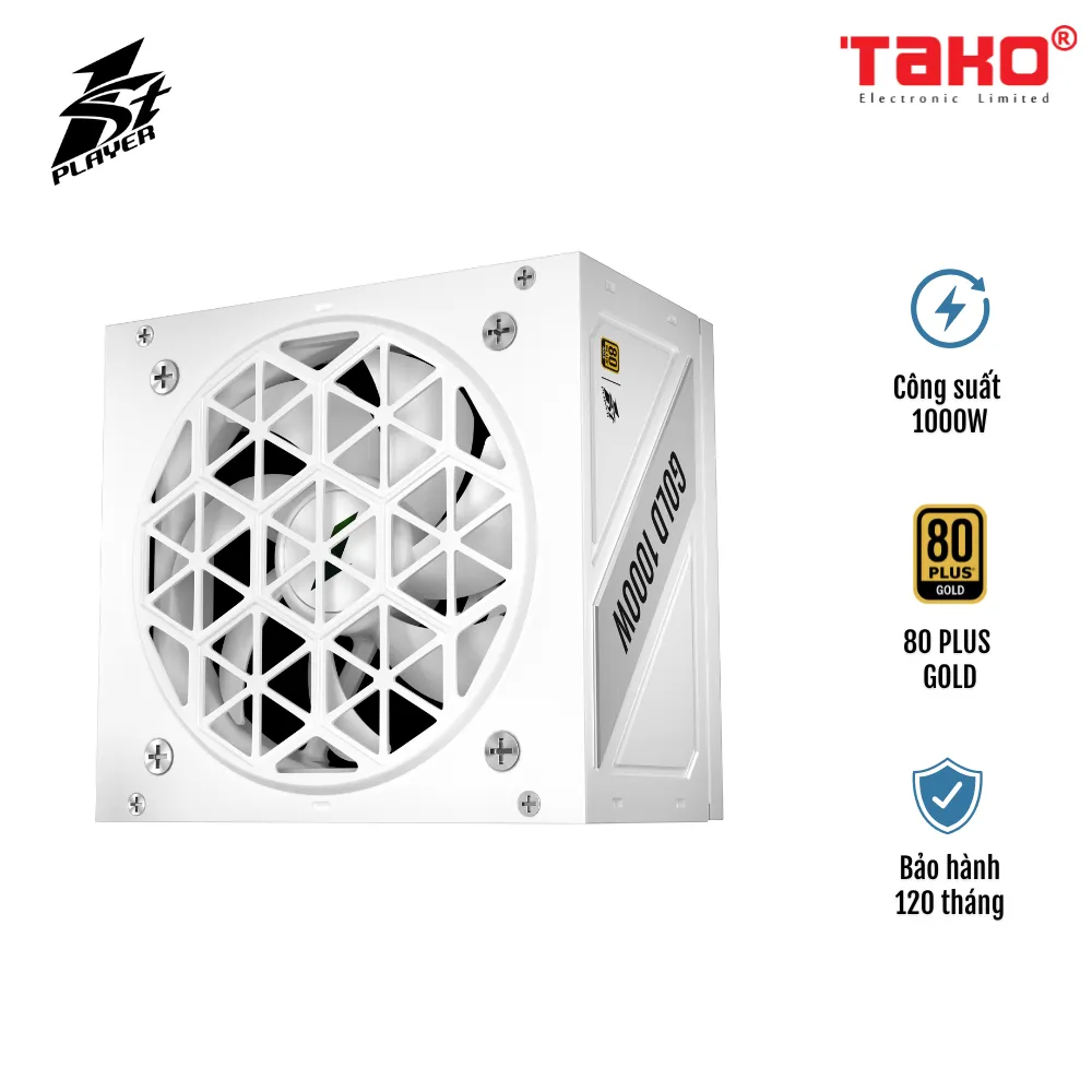 NGUỒN MÁY TÍNH 1STPLAYER NGDP-GLD-1000 1000W TRẮNG (80 PLUS GOLD) (5262)