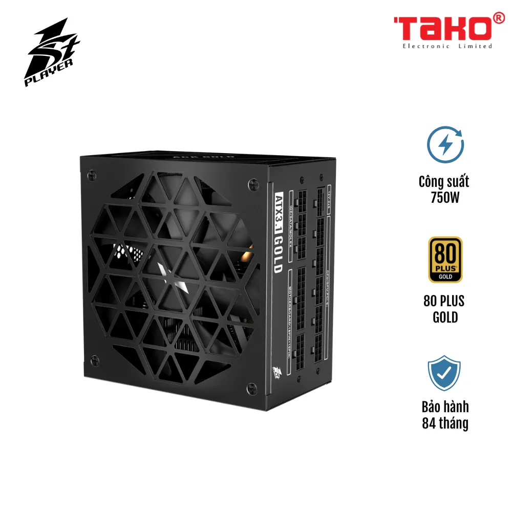 NGUỒN MÁY TÍNH 1STPLAYER ACK-GLD-850 850W ĐEN (80 PLUS GOLD)