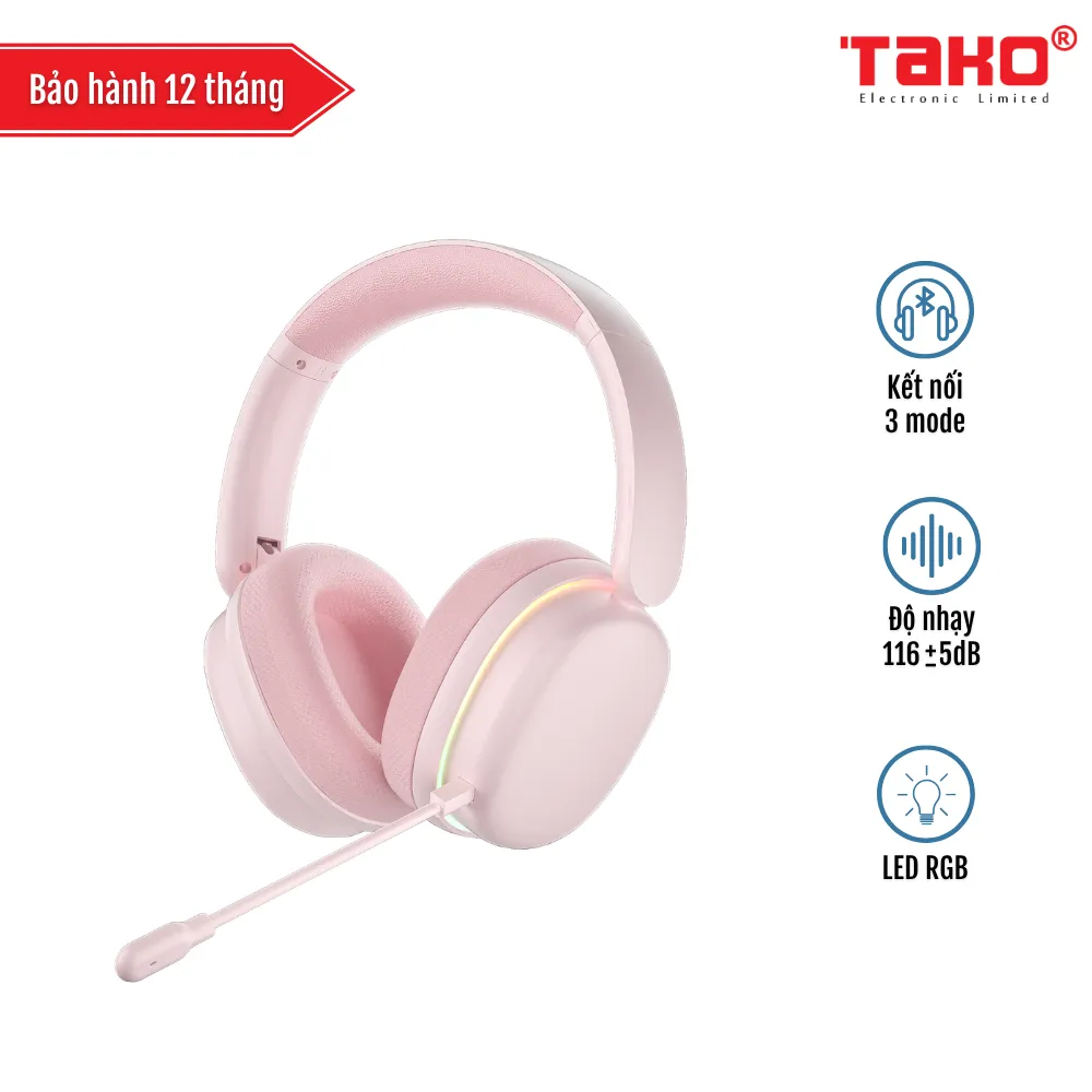AULA G7 PRO (5347) TAI NGHE GAMING 3 MODE (Phiên bản Màu Hồng)