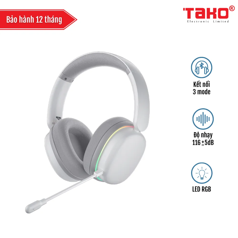 AULA G7 PRO (5330) TAI NGHE GAMING 3 MODE (Phiên bản Màu Trắng)