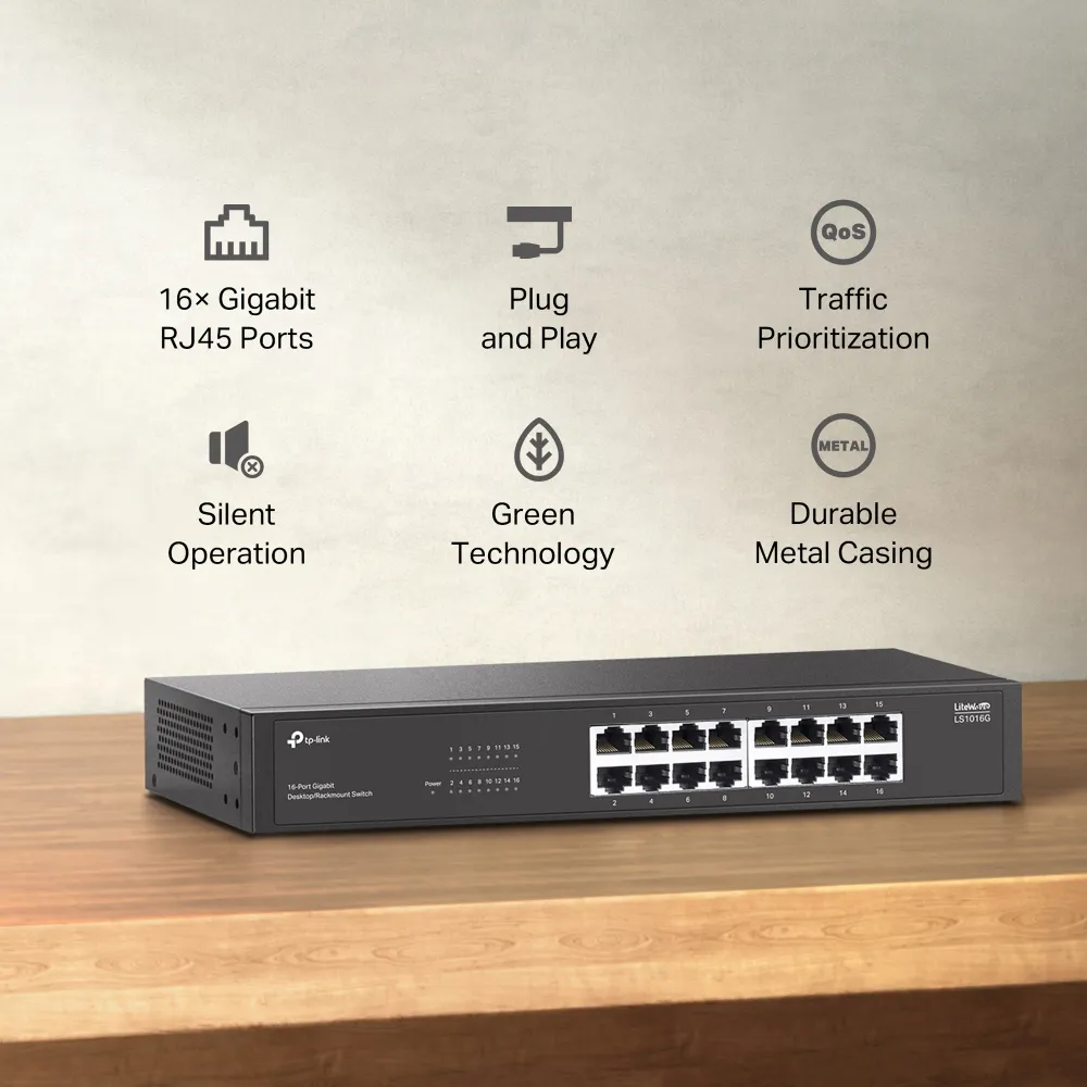 Switch 16 Cổng Gigabit Để Bàn / Gắn Rack 7