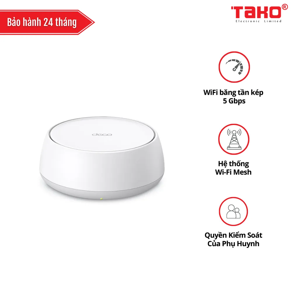 Deco BE25 (1-pack) Hệ thống Mesh Wi-Fi 7 BE5000 Cho Gia Đình