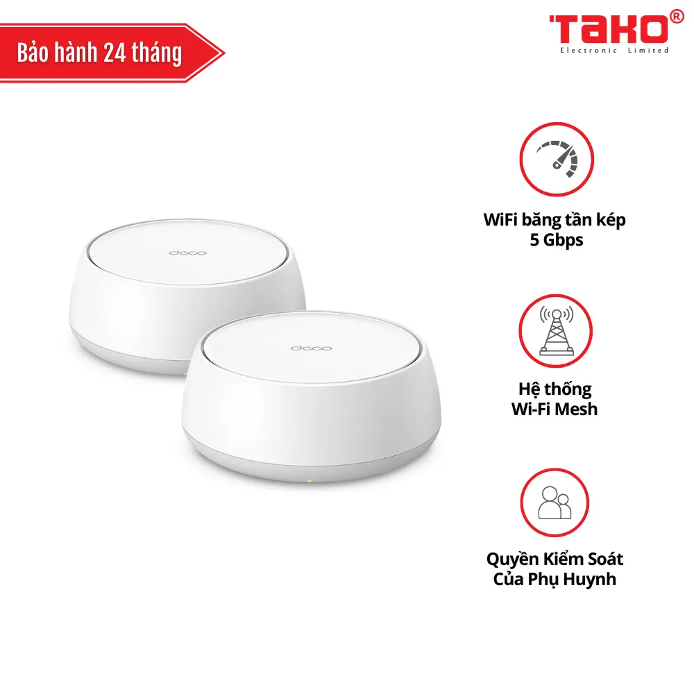 Deco BE25 (2-pack) Hệ thống Mesh Wi-Fi 7 BE5000 Cho Gia Đình