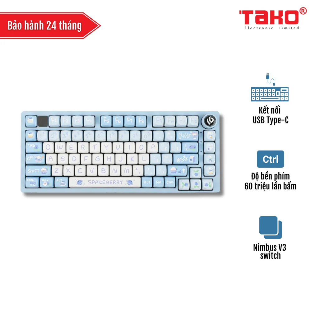 LEOBOG Hi75 BÀN PHÍM CƠ GAMING CÓ DÂY (Phiên bản Xanh dương + trắng/ Space berry/ Nimbus V3 switch)