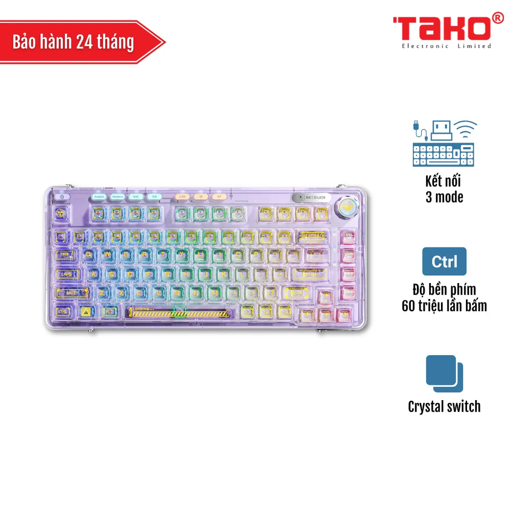 AULA F81 BÀN PHÍM CƠ GAMING 3 MODE (Phiên bản Crystal switch)