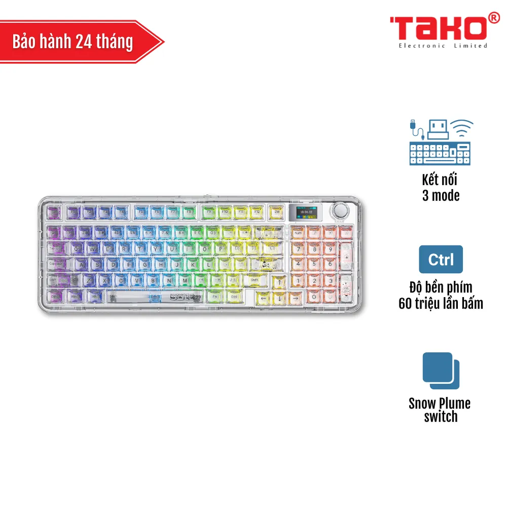 AULA F-NB98 BÀN PHÍM CƠ GAMING 3 MODE (Phiên bản Màu trắng/ Snow Plume switch)